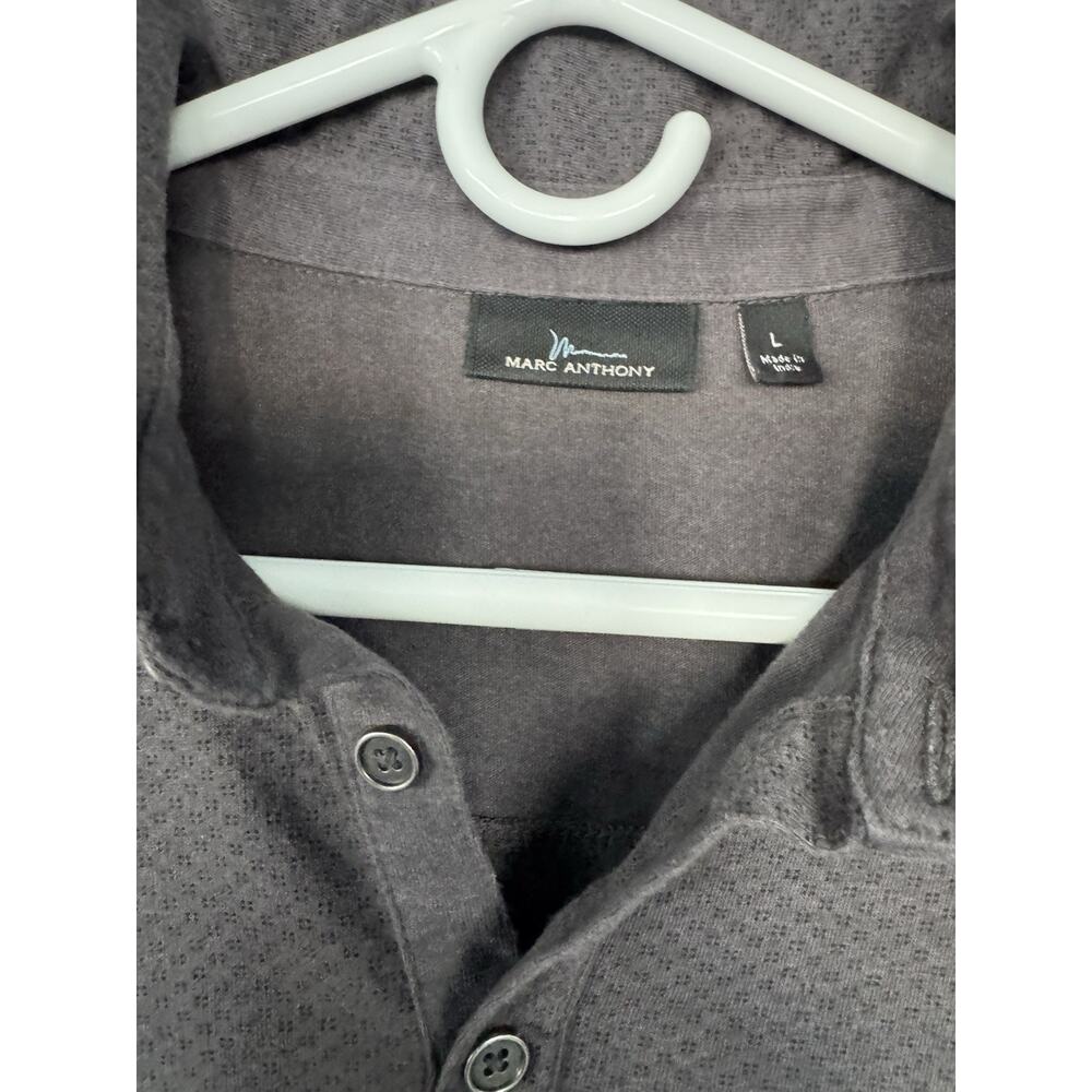 Mens Marc Anthony sz L Polo Shirt sh sleeve gray